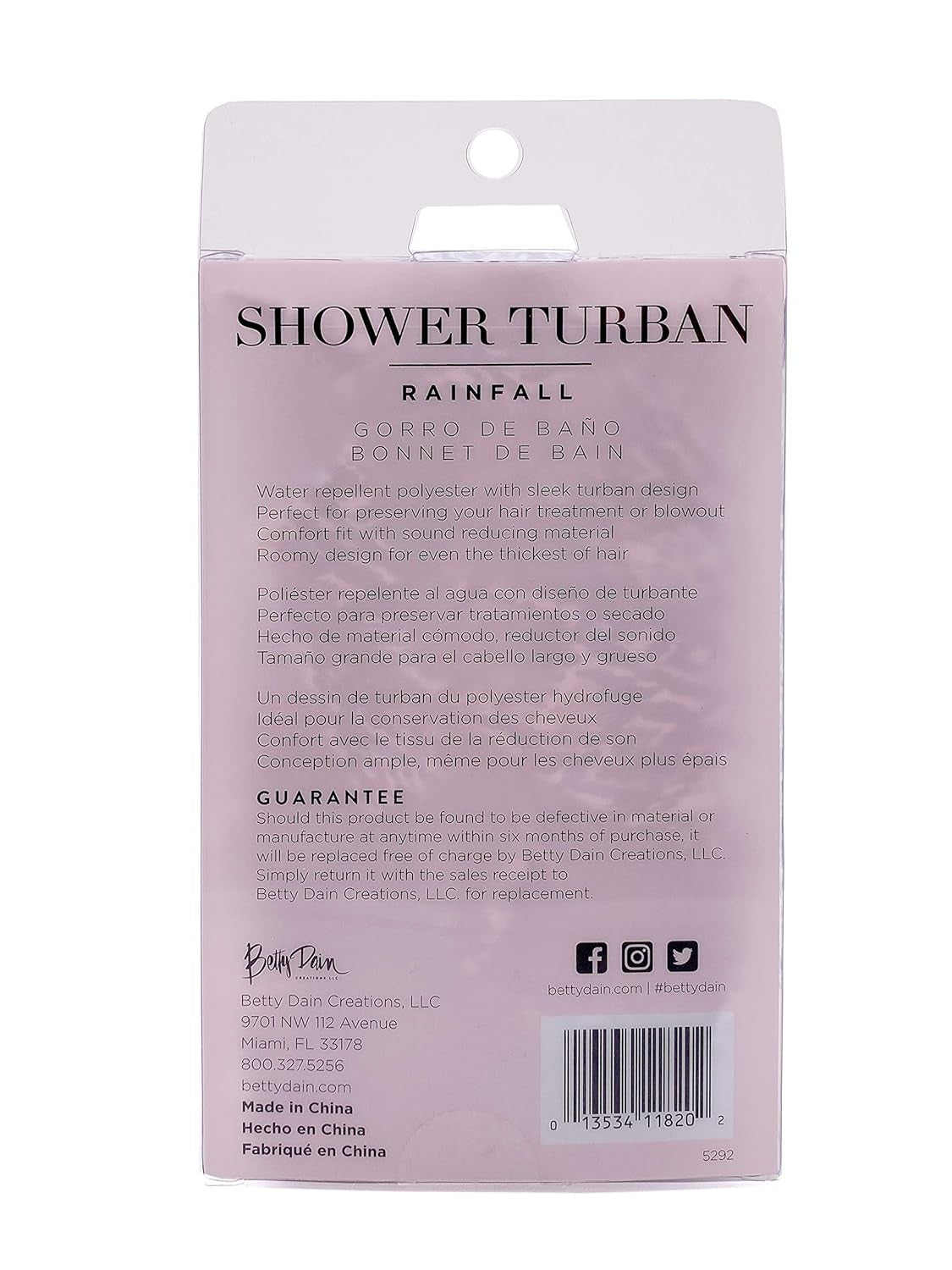 Trendy Turban Comfort Fit Reusable Shower Cap, Waterproof Polyester, Stretch Band Hem for Quiet Comfort, Elastic-Free Trim Eliminates Imprints, Roomy Design - Rainfall