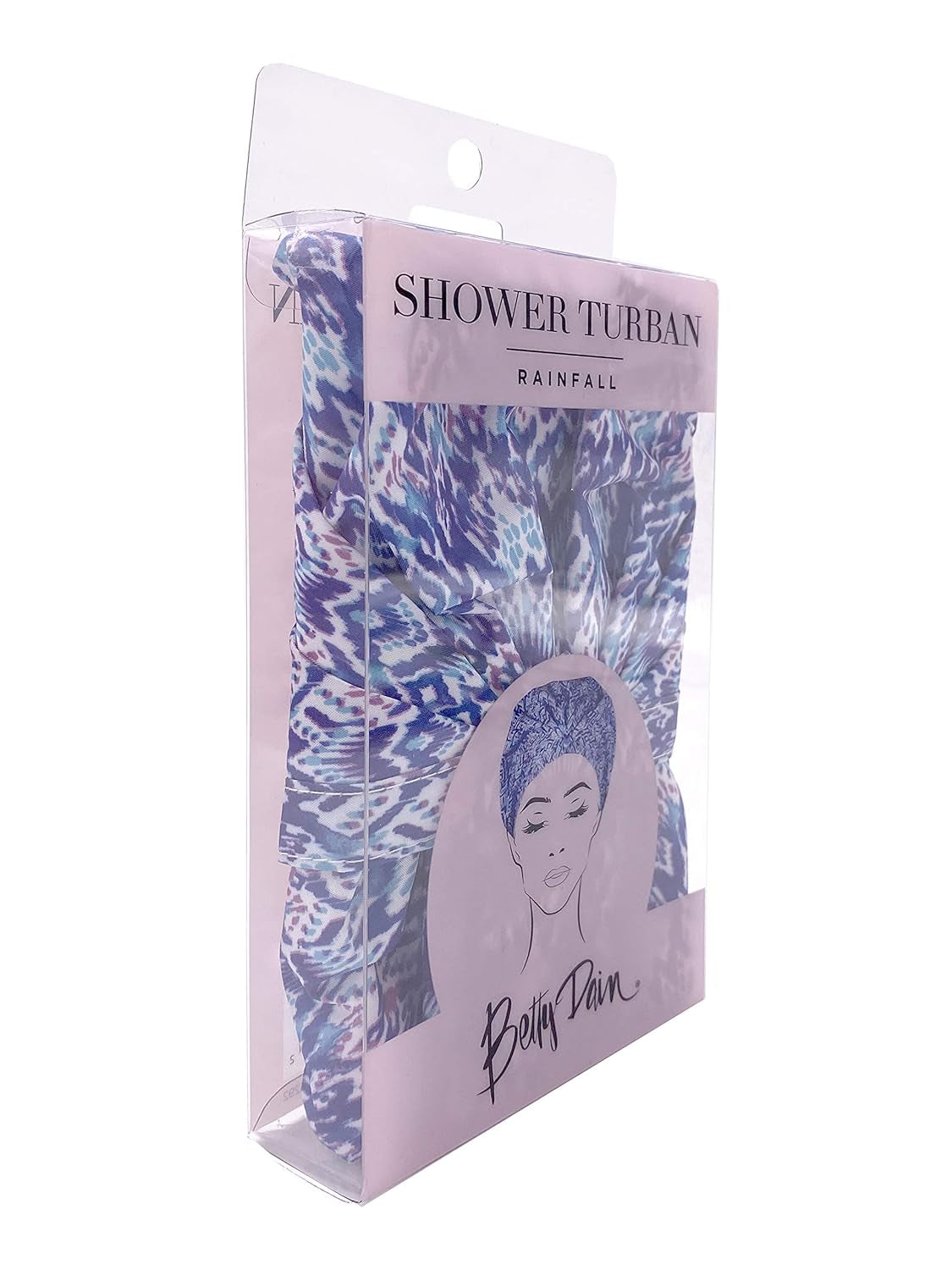 Trendy Turban Comfort Fit Reusable Shower Cap, Waterproof Polyester, Stretch Band Hem for Quiet Comfort, Elastic-Free Trim Eliminates Imprints, Roomy Design - Rainfall