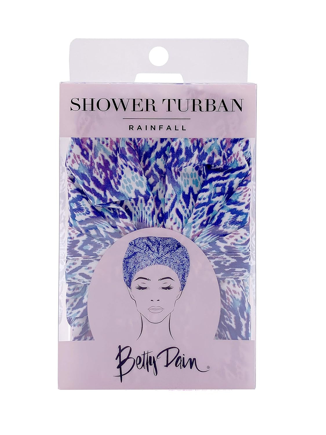 Trendy Turban Comfort Fit Reusable Shower Cap, Waterproof Polyester, Stretch Band Hem for Quiet Comfort, Elastic-Free Trim Eliminates Imprints, Roomy Design - Rainfall