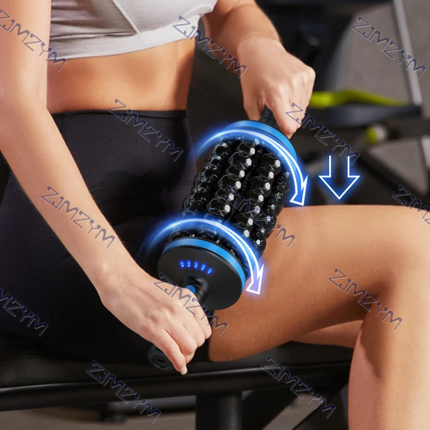Cordless Roller Body Massager Muscle Fascia Relaxation Vibrators Home Fitness Exercise Abdominal and Leg Relaxation Relieve Pain
