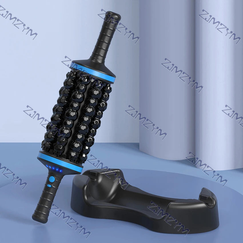 Cordless Roller Body Massager Muscle Fascia Relaxation Vibrators Home Fitness Exercise Abdominal and Leg Relaxation Relieve Pain