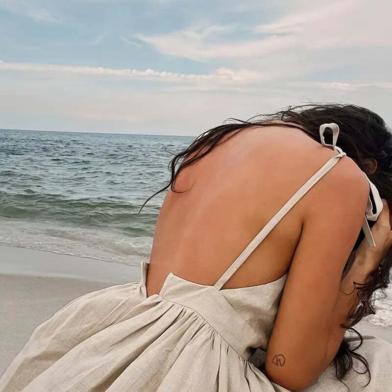 Maxi Dresses for Women Sexy Casual V Neck Spaghetti Strap Long Summer Sundress