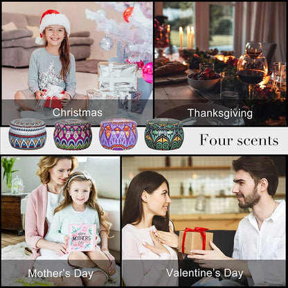 4-Pack Aromatherapy Soy Wax Scented Candle Gift Set for Stress Relief and Home Fragrance - Ideal for Yoga, Sleep, and Special Occasions