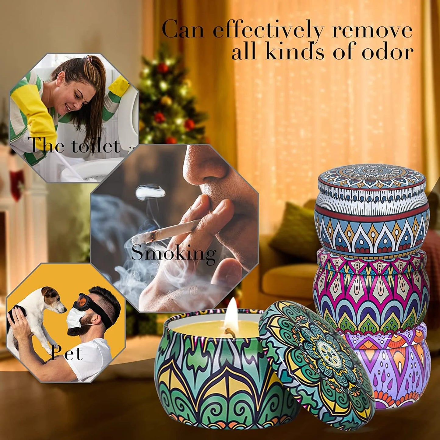 4-Pack Aromatherapy Soy Wax Scented Candle Gift Set for Stress Relief and Home Fragrance - Ideal for Yoga, Sleep, and Special Occasions