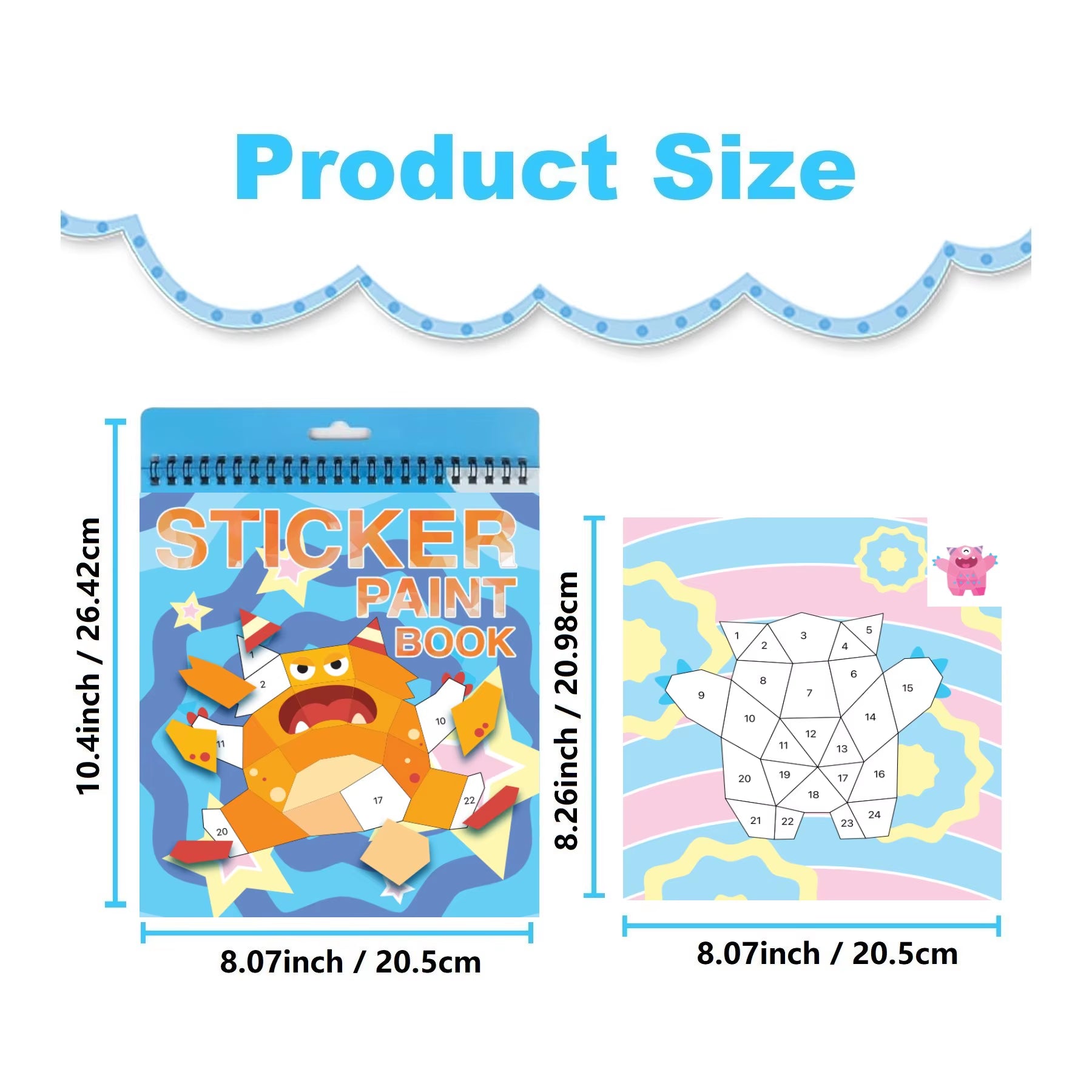 Sticker Book Crafts for Children Ages 4-8: Numbered Sticker Activity for Cognitive Development, Ideal for Gifts and Travel Entertainment