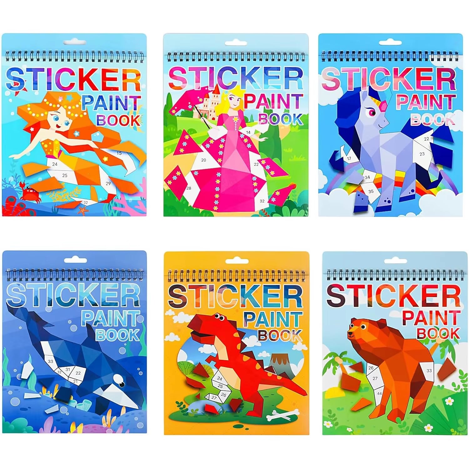 Sticker Book Crafts for Children Ages 4-8: Numbered Sticker Activity for Cognitive Development, Ideal for Gifts and Travel Entertainment