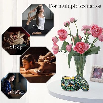 4-Pack Aromatherapy Soy Wax Scented Candle Gift Set for Stress Relief and Home Fragrance - Ideal for Yoga, Sleep, and Special Occasions