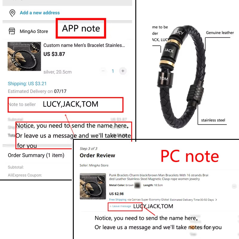 Mingao Custom Leather Beaded Single Layer Chakra Bracelet in Gold/Black – Men's and Women's Charm Bracelet