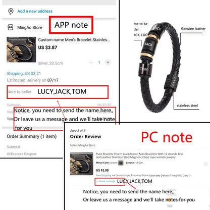 Mingao Custom Leather Beaded Single Layer Chakra Bracelet in Gold/Black – Men's and Women's Charm Bracelet