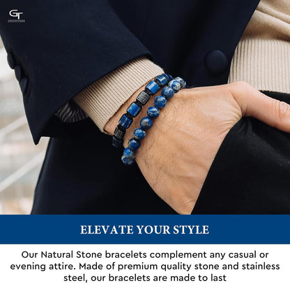 Men's Adjustable Beaded Bracelet