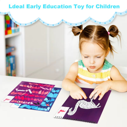 Sticker Book Crafts for Children Ages 4-8: Numbered Sticker Activity for Cognitive Development, Ideal for Gifts and Travel Entertainment