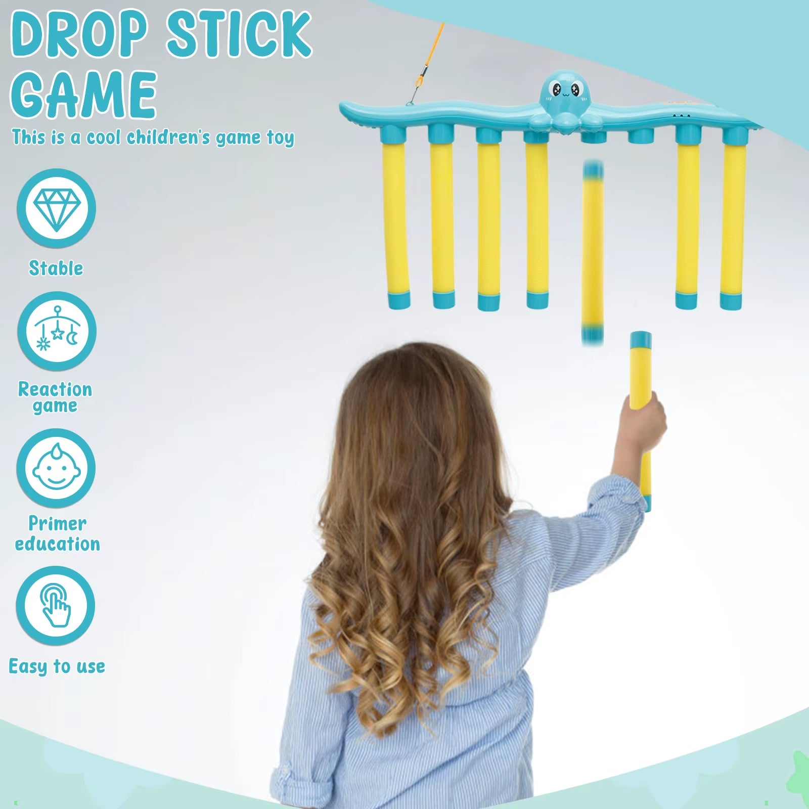 Falling Sticks Challenge: Educational Hand-Eye Coordination Toy for Kids - Parent-Child Interactive Game
