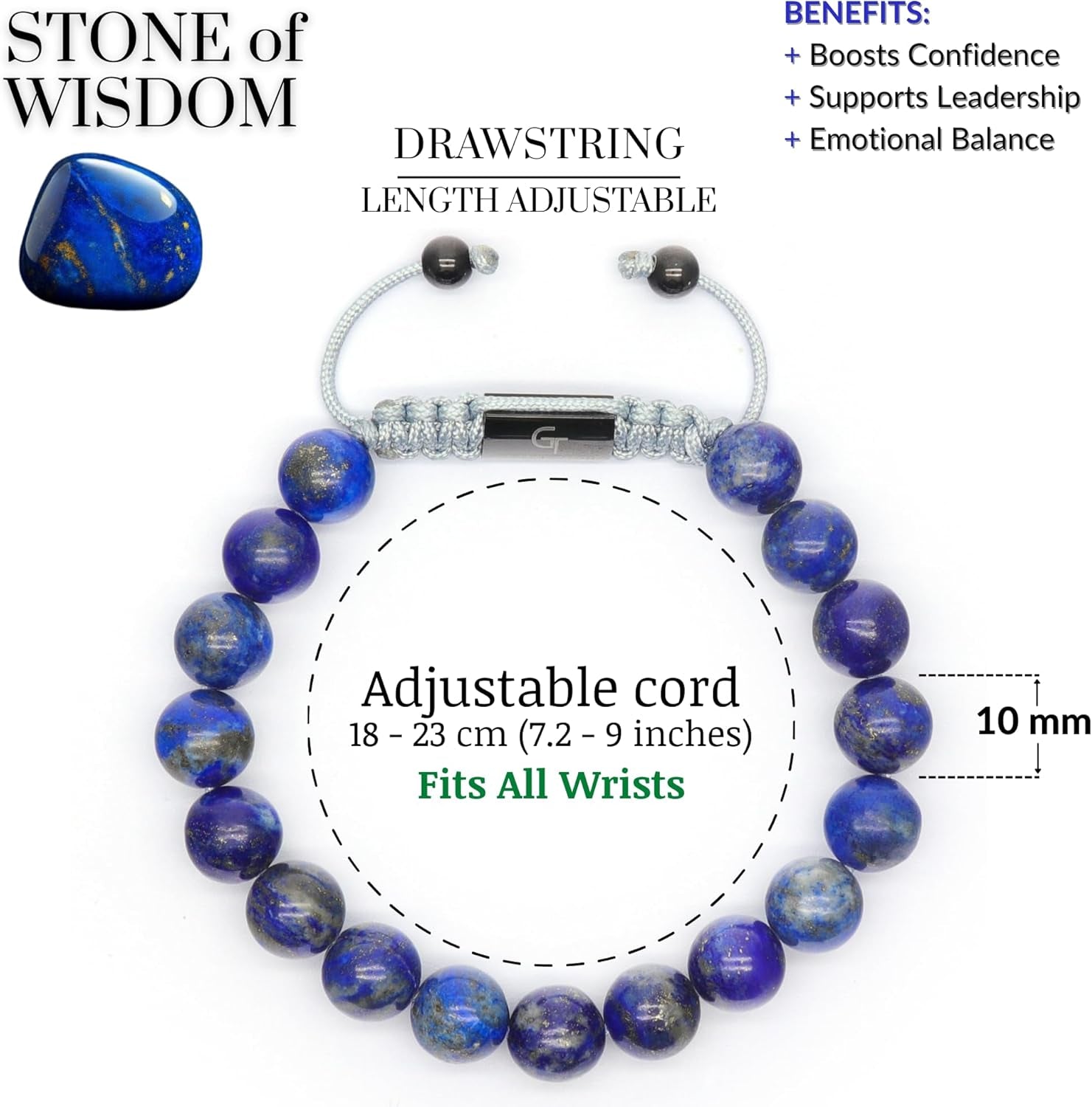 Men's Adjustable Beaded Bracelet