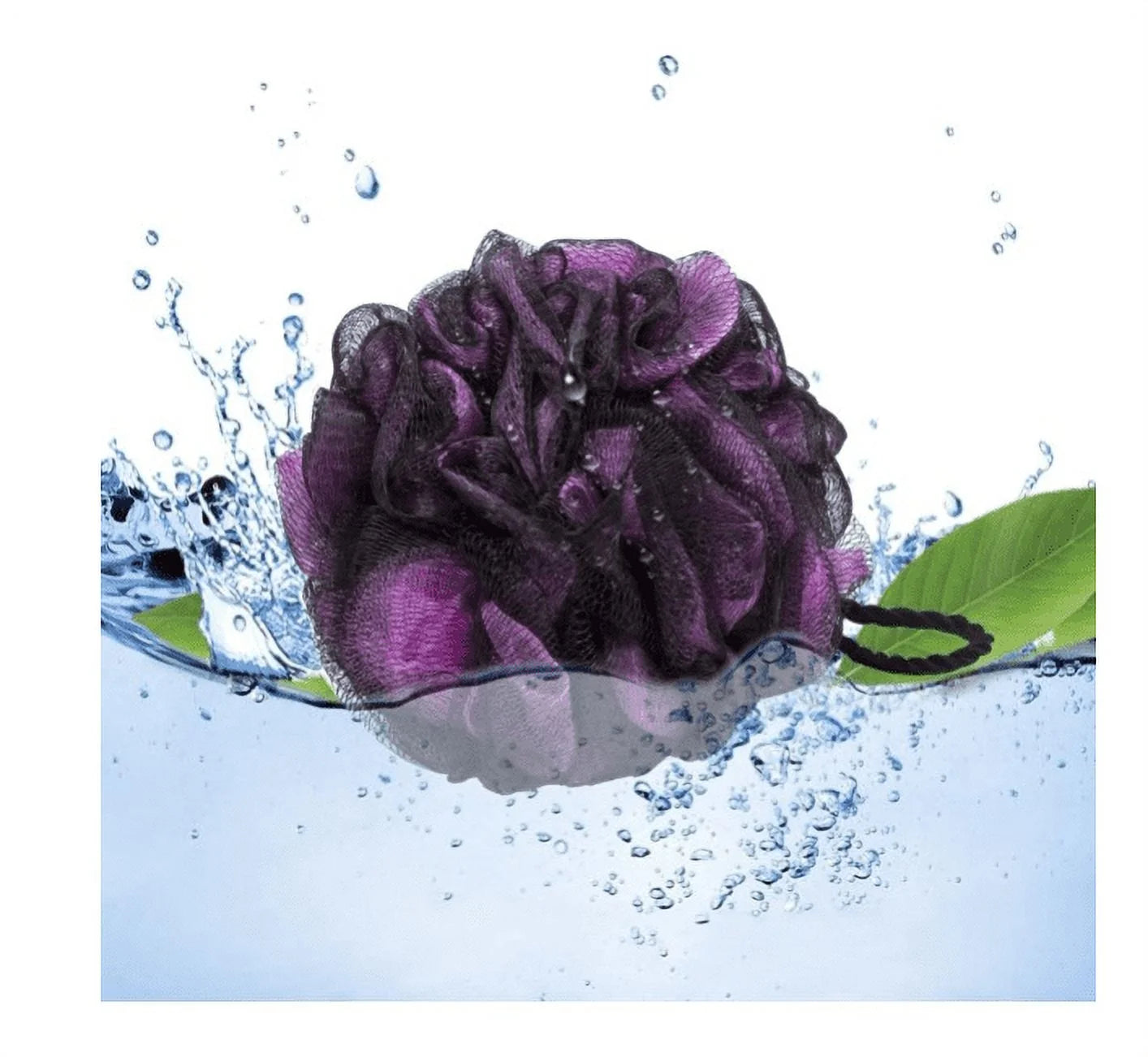 Topboutique Bath Shower Loofah Sponge 60G Bath Mesh Pouf Shower Ball Body Scrubber Exfoliating Bath Sponge for Women and Men, Set of 4 Christmas Gift，Flower Color