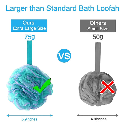 4 Pieces 75G Loofahs Shower Bath Sponges Exfoliating Loofah Wash Scrunchies Bath Sponges for Shower