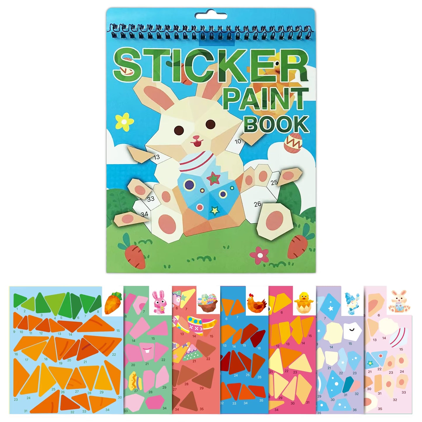 Sticker Book Crafts for Children Ages 4-8: Numbered Sticker Activity for Cognitive Development, Ideal for Gifts and Travel Entertainment