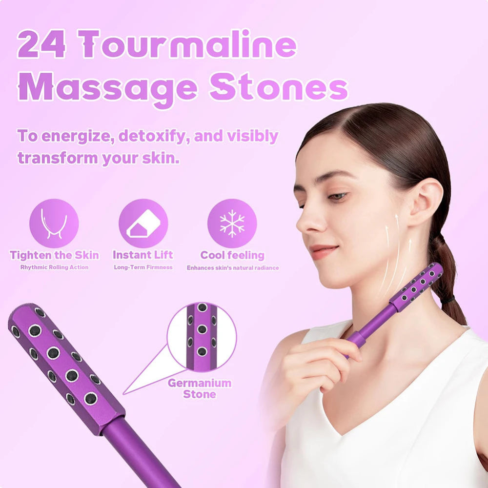 Germanium Stone Face Massager Roller Beauty Sculptor Roller Radiance Roller for up Lifting and Skin Care