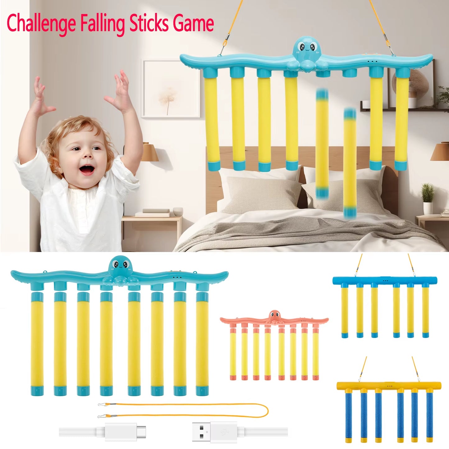 Falling Sticks Challenge: Educational Hand-Eye Coordination Toy for Kids - Parent-Child Interactive Game